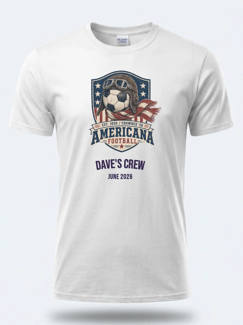 Americana Football 2026 - Personalized Summer of Soccer World Cup 2026 tee, white front