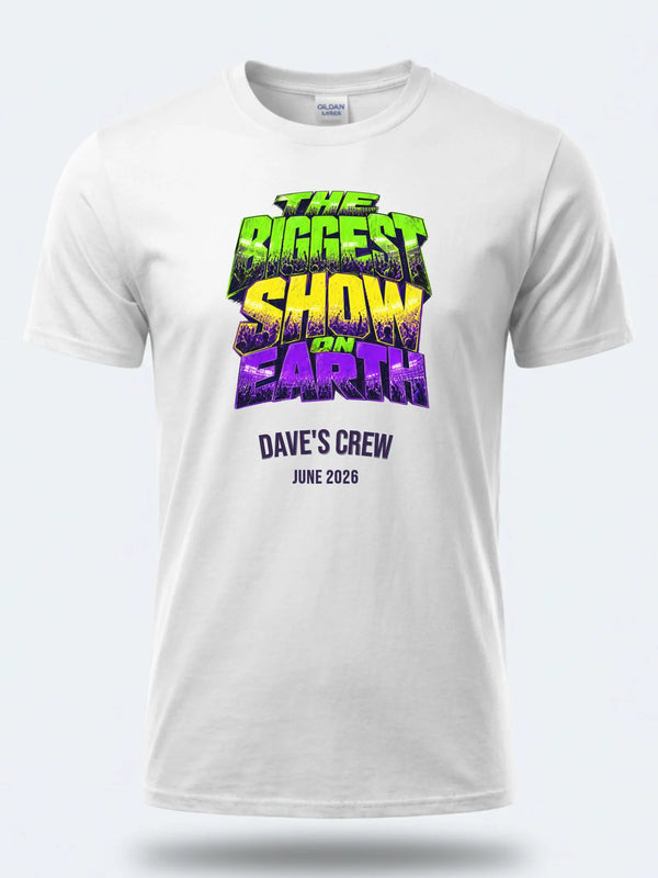 The Biggest Show on Earth - Personalized Summer of Soccer World Cup 2026 tee, white front